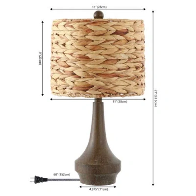 Jonathan Y Theodore Table Lamp In Brown Wood Finish