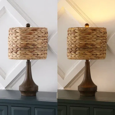 Jonathan Y Theodore Table Lamp In Brown Wood Finish