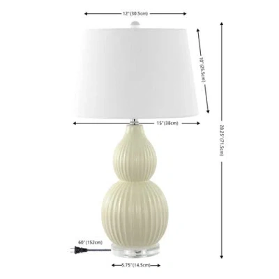 Jonathan Y Thatcher 28.25" Contemporary Transitional Ceramic Led Table Lamp In Light Olive