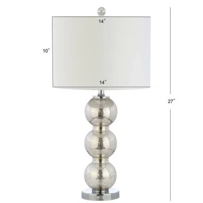 Jonathan Y Bella 27" Glass Triple-sphere Led Table Lamp In Mercury Silver