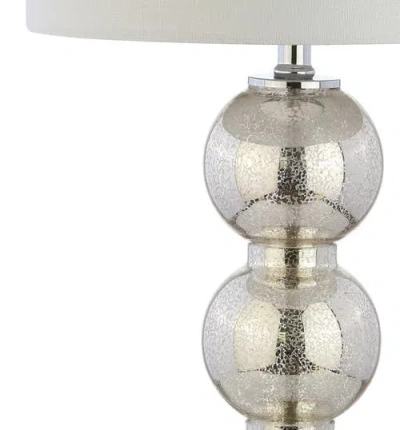 Jonathan Y Bella 27" Glass Triple-sphere Led Table Lamp In Mercury Silver