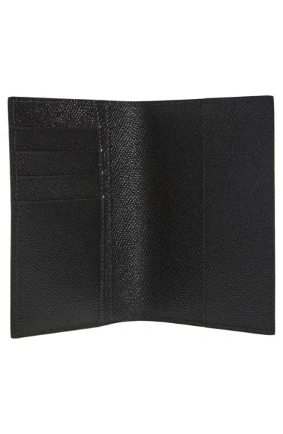 Dolce & Gabbana Logo Plaque Leather Passport Holder In Black