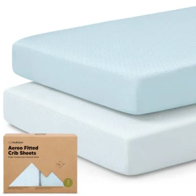 Keababies 2-pack Aereo Fitted Crib Sheets In Glacier