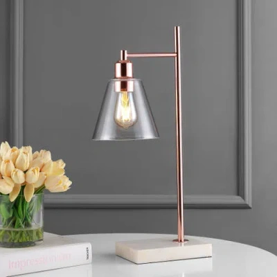 Jonathan Y Lorena 22.25in Modern Glam Led Table Lamp In Copper