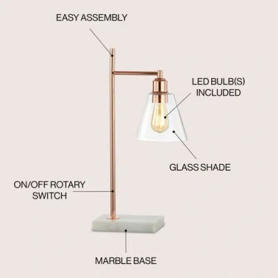 Jonathan Y Lorena 22.25in Modern Glam Led Table Lamp In Copper