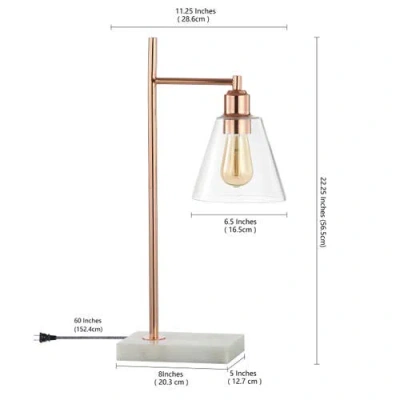 Jonathan Y Lorena 22.25in Modern Glam Led Table Lamp In Copper