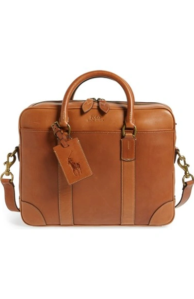 Polo Ralph Lauren Leather Commuter Bag In Cognac | ModeSens