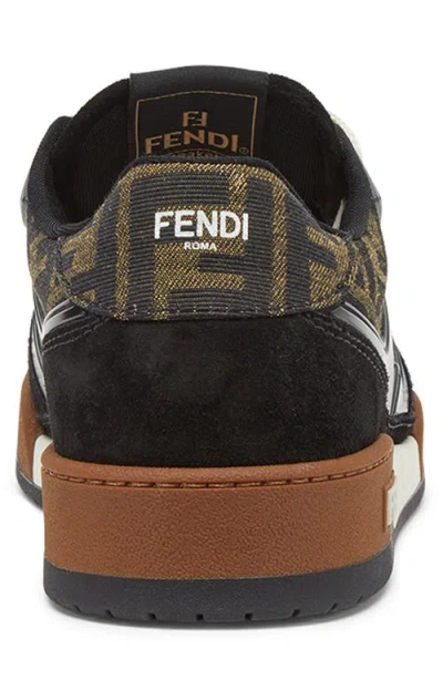 Fendi Match Ff Jacquard Low-top Sneakers In Brown