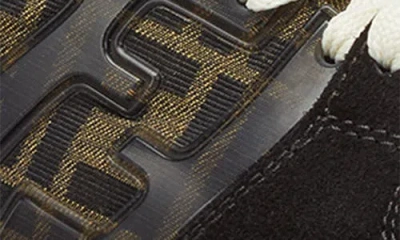 Fendi Match Ff Jacquard Low-top Sneakers In Brown