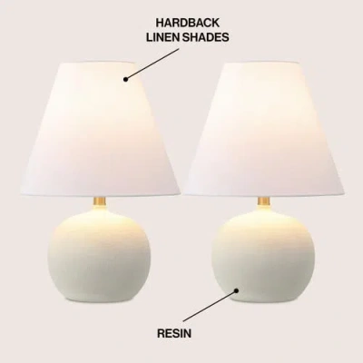 Jonathan Y Asher 18.25" Minimalist Scandinavian Resin/iron Gourd Led Table Lamp In Matte Cream