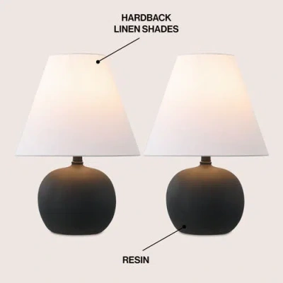 Jonathan Y Asher 18.25" Minimalist Scandinavian Resin/iron Gourd Led Table Lamp In Matte Black