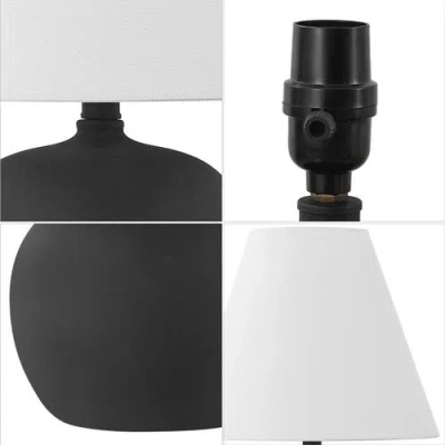 Jonathan Y Asher 18.25" Minimalist Scandinavian Resin/iron Gourd Led Table Lamp In Matte Black