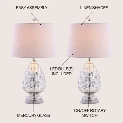 Jonathan Y Artichoke Led Table Lamp In Mercury Silver