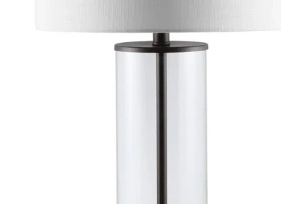 Jonathan Y Collins Glass Led Table Lamp In Oil Rubbed Bronze/clear