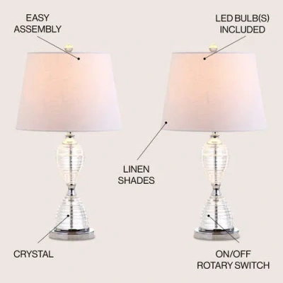 Jonathan Y Aubrey 24" Crystal Led Table Lamp, Clear In Clear