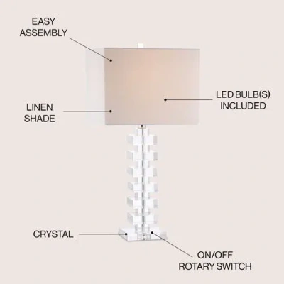 Jonathan Y June 28in Crystal Led Table Lamp In Clear