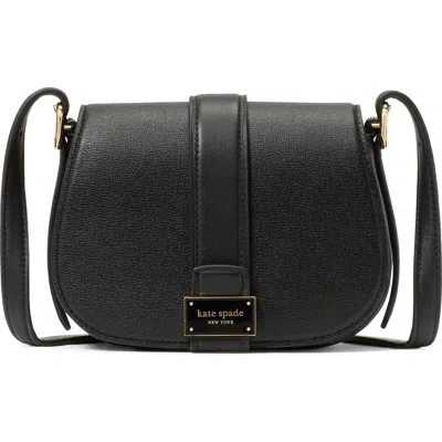 Kate Spade Nouveau Textured Mini Saddle Bag In Black