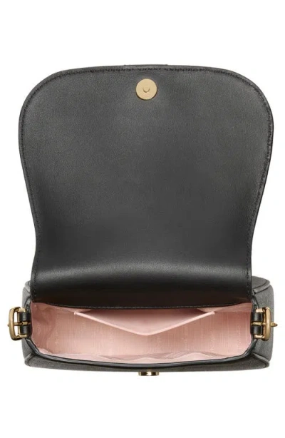 Kate Spade Nouveau Textured Mini Saddle Bag In Black