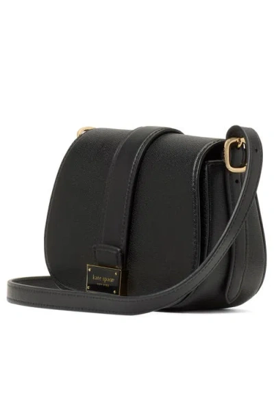 Kate Spade Nouveau Textured Mini Saddle Bag In Black