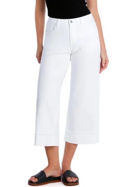 Hint Of Blu Cuffed Ankle Wide Leg Jeans In White