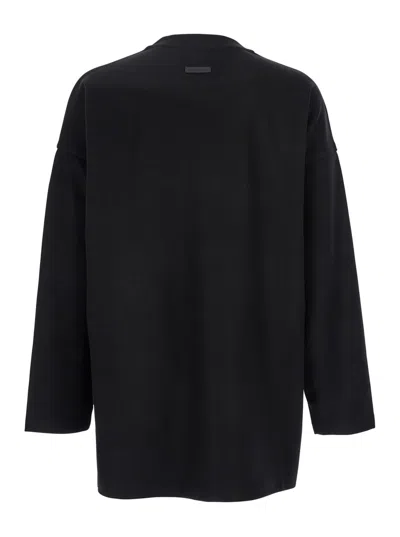 Fear Of God Logo Patch Long Sleeve Tee In Black