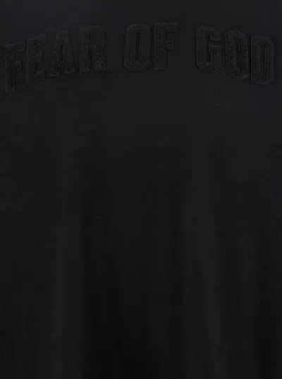 Fear Of God Logo Patch Long Sleeve Tee In Black
