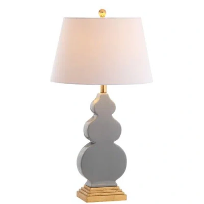 Jonathan Y Carter 29" Ceramic/resin Led Table Lamp In Gray/gold