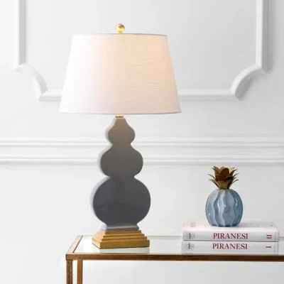 Jonathan Y Carter 29" Ceramic/resin Led Table Lamp In Gray/gold