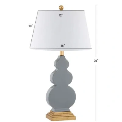 Jonathan Y Carter 29" Ceramic/resin Led Table Lamp In Gray/gold