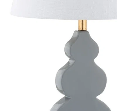 Jonathan Y Carter 29" Ceramic/resin Led Table Lamp In Gray/gold