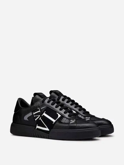 Valentino Garavani Vltn Ribbon Sneakers In Black
