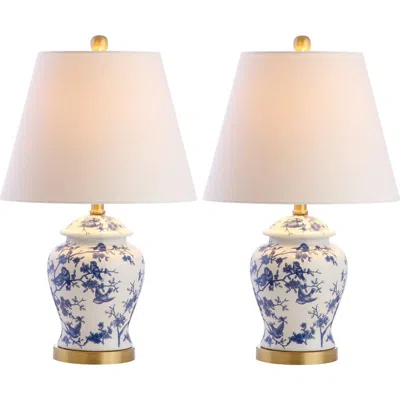 Jonathan Y Penelope 22in Chinoiserie Led Table Lamp In Blue/white