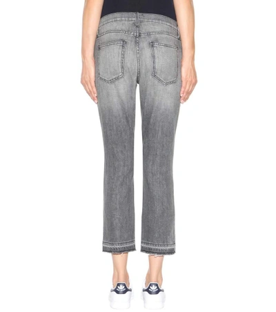 Shop Current Elliott The Cropped Straight Jeans In Grey