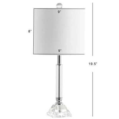 Jonathan Y Designs Dana 19.5in Crystal Column/metal Led Table Lamp In Clear
