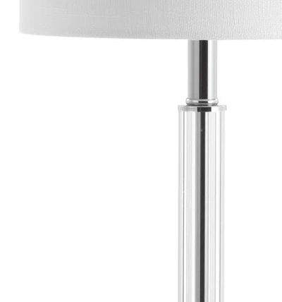 Jonathan Y Designs Dana 19.5in Crystal Column/metal Led Table Lamp In Clear