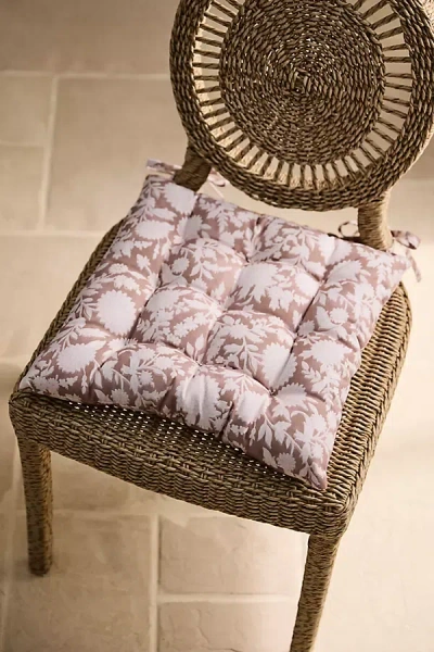 Terrain Floral Block Print Seat Cushion