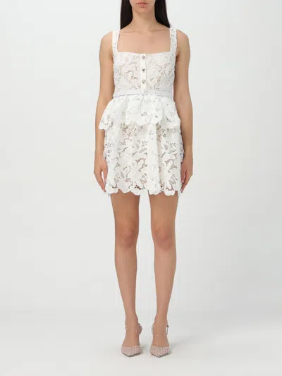 Self-portrait Self Portrait 'lace' Dress In White Polyamide Blend Women In White