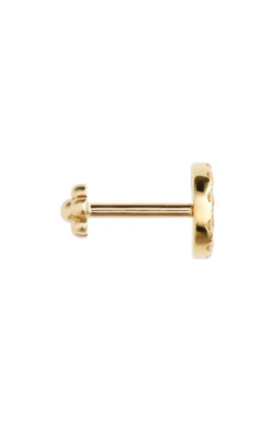 Maria Tash Diamond Moon Threaded Stud Earring In Gold