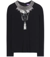 RALPH LAUREN JANINE EMBELLISHED CRÊPE BLOUSE,P00220665