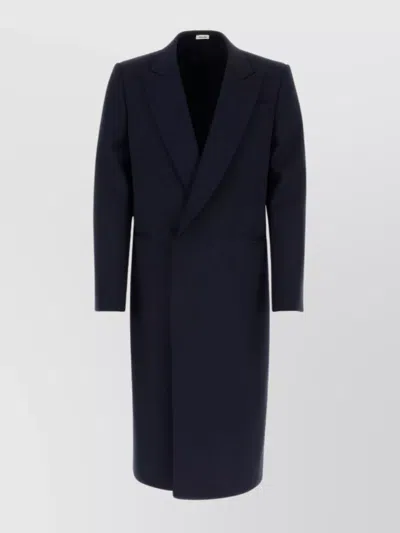 Alexander Mcqueen Alexander Mc Queen Double Breasted Coat Navy In Blue