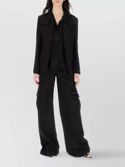 Off-white Off White Wool Single Breasted Jacket In Black