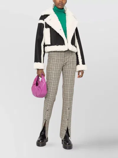 Stand Studio Double Breasted Faux Shearling Kristy Jacket In Black