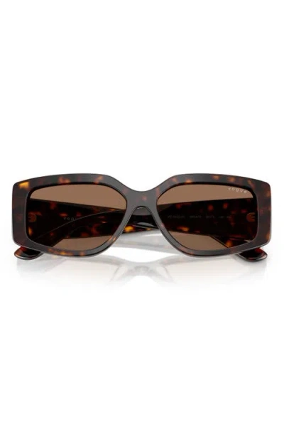 Vogue 55mm Rectangular Sunglasses In Dark Havana