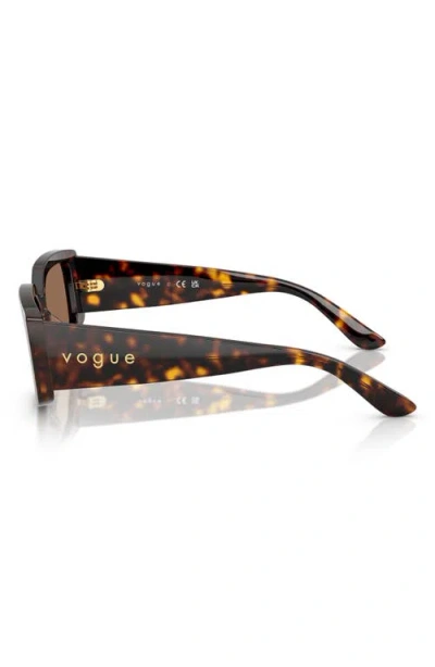 Vogue 55mm Rectangular Sunglasses In Dark Havana