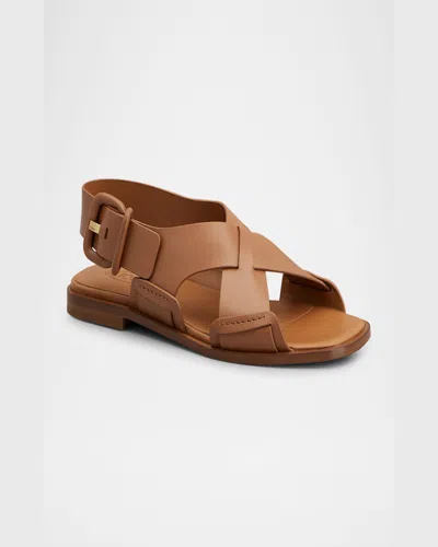 Tod's Sandali Donna Tomaia Pelle Fondo Cuoio In Kenia Scuro