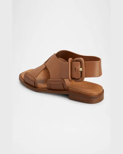 Tod's Sandali Donna Tomaia Pelle Fondo Cuoio In Kenia Scuro