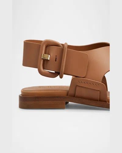 Tod's Sandali Donna Tomaia Pelle Fondo Cuoio In Kenia Scuro