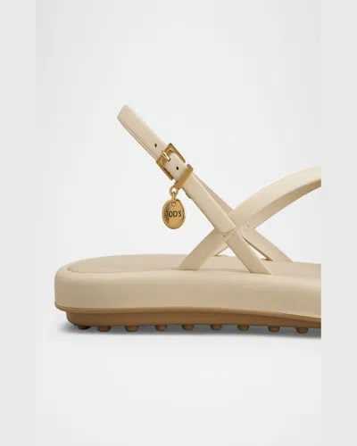 Tod's Multi-strap Leather Toe-loop Sandals In Stucco