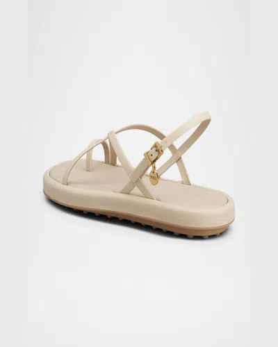 Tod's Multi-strap Leather Toe-loop Sandals In Stucco
