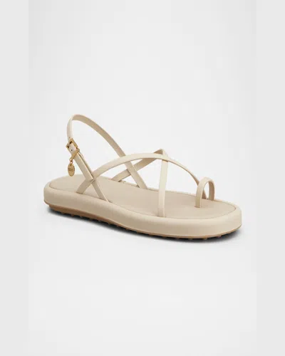 Tod's Multi-strap Leather Toe-loop Sandals In Stucco